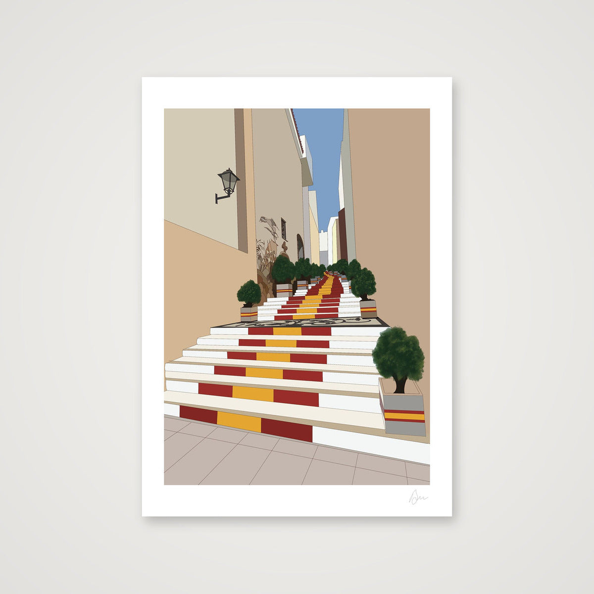 Spanish Flag Steps — A4 (21×30cm, 8×12") Print only