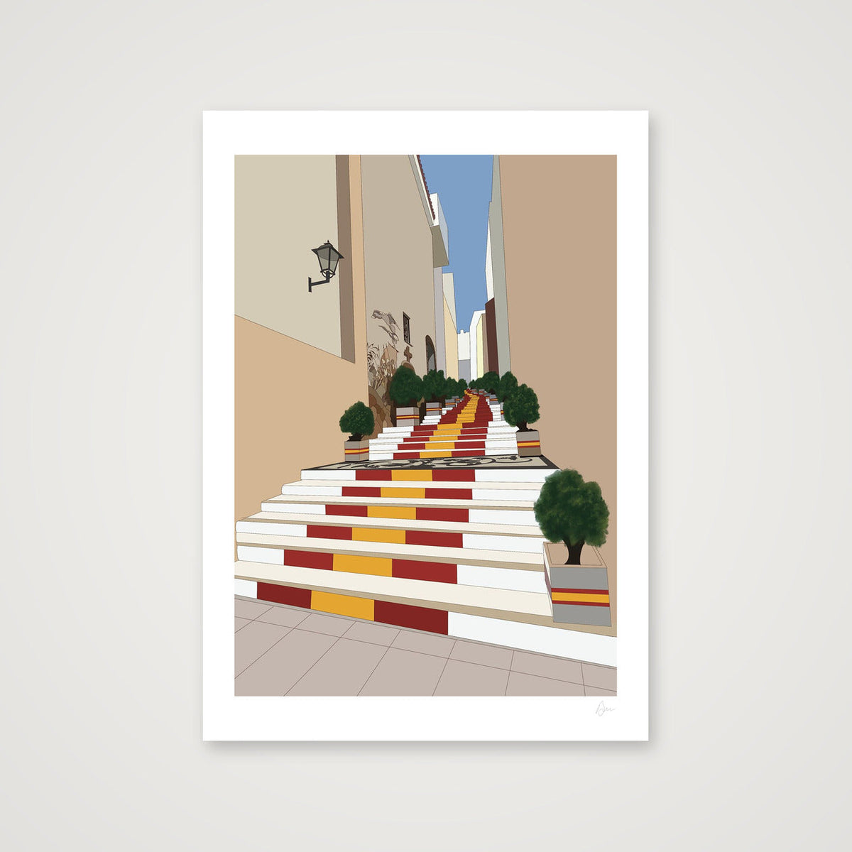 Spanish Flag Steps — A3 (30×42cm, 12×17") Print only